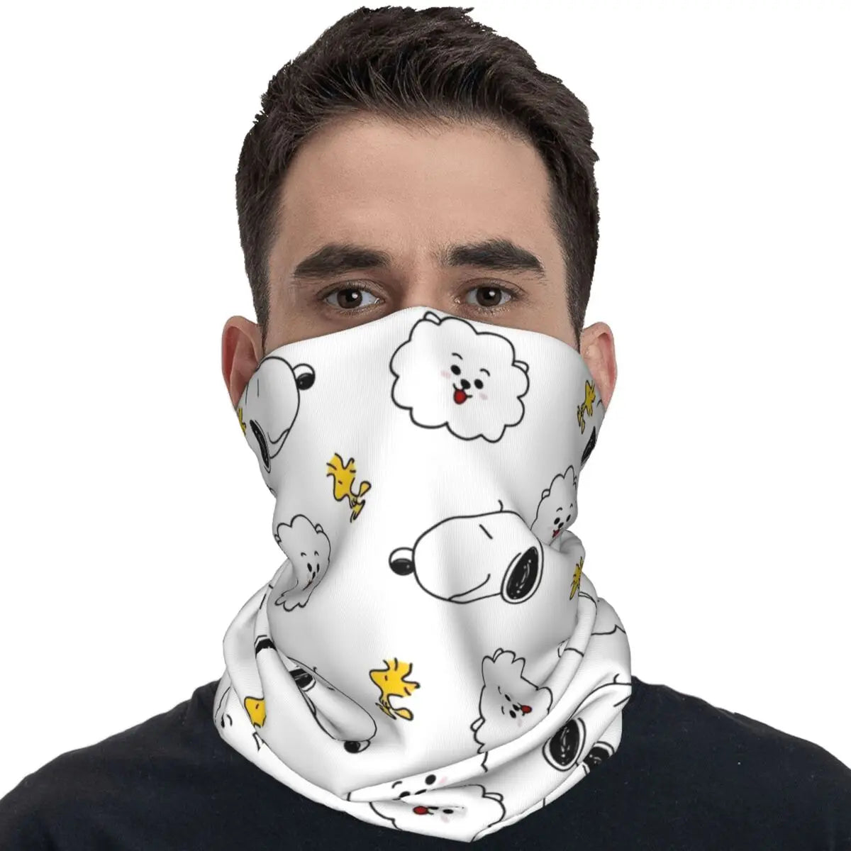 Snoopy & Woostock Manga Bandana Funny Balaclava Spring Running Travel UV Protection Bicycle Mask Breathable Face Cover Mask