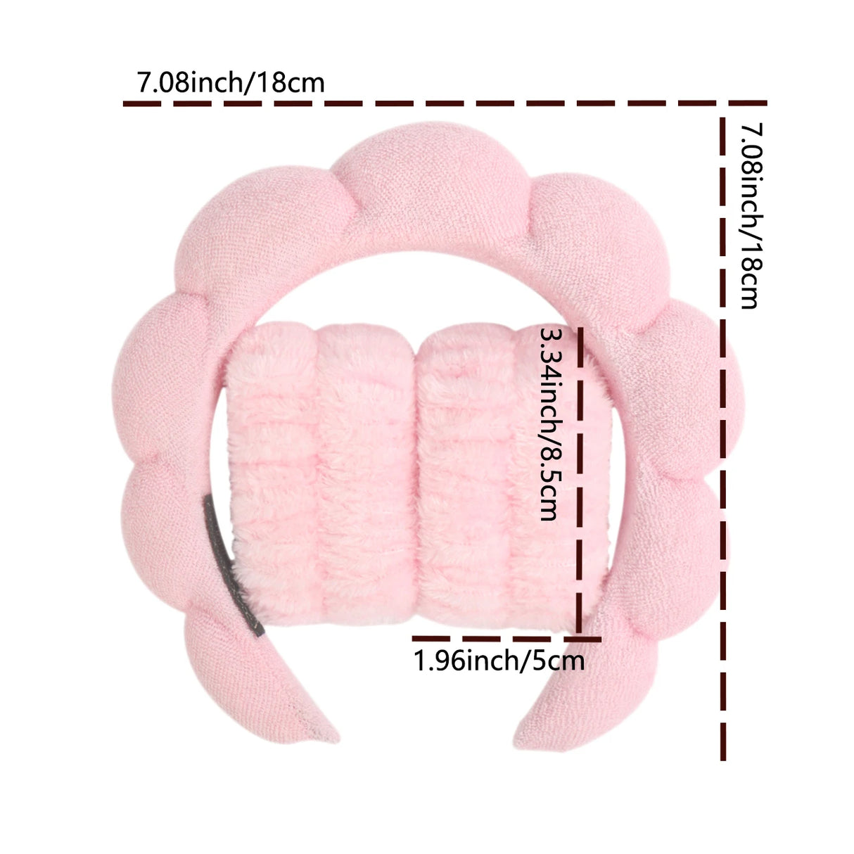 3 件套时尚 Microfiber Washing Wristbands Scrunchies Puffy Headband Spa Bubble Headband for Washing Face Makeup Shower Skincare