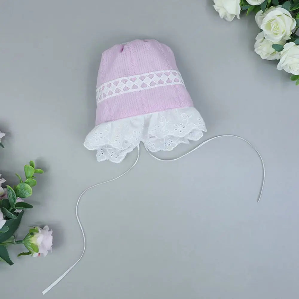 20CM Doll Hat Cute Lace Princess Miniature Hat Nightcap Soft Bonnet Cap For Idol Dolls Accessories Photography Props Kids Toys