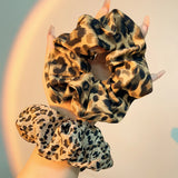 High Elastic Leopard Elastic Hair Bands Simple Vintage Hair Rope Ties Scrunchie Large Headwear Girls Women Hair Accessories