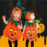 Kids Halloween Party Costume Romper with Hat Shoes Toddler Pumpkin One-Piece Boy Girl Baby Jumpsuit Cosplay Clothing Set 1-10T