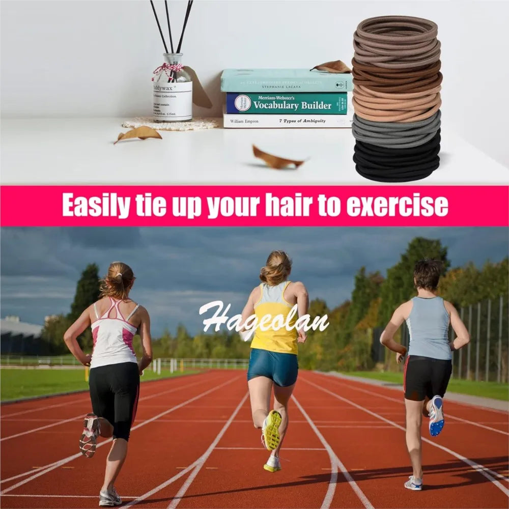 10/30/50Pcs No Damage Elastics Rubber Bands Hair Ties For Thick Curly Hair Ponytail Holders Hair Elastic Band Men Women Girls
