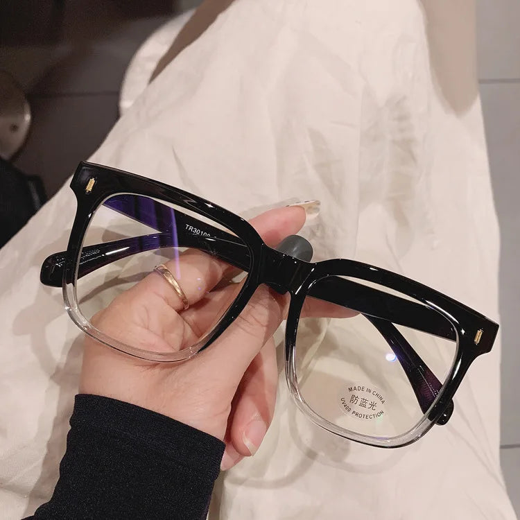 New Clear Lens Near Sight Myopia Glasses Large Sqaure Minus Diopter Eyewear Fashion Ultralight Trendy Eyeglasses for Men Women