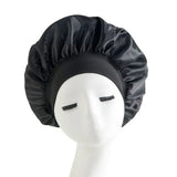 Soft Long Hair Care Bonnet Imitation Silk Solid Satin Satin Shower Caps Large Elastic Edge Wrap Night Sleep Hat for Women