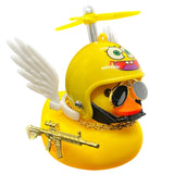 Car Duck Auto Interior Decoration Car Ornaments Rubber Duck With Helmet Bicycle Road Bike Motor Kids Toy Bike Accessories