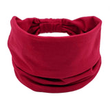 Headwrap Solid Color Knot Wide Headbands for Women Soft Cotton Sports Elastic Hair Bands Accessories Yoga Bandana Bandage
