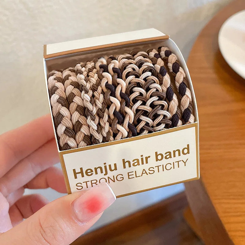 Nylon Rubber High Elastic Hair Bands Hair Ties Women Girls Candy Basic Ponytail Holder Scrunchies Gum Ropes Hair Accessories Set