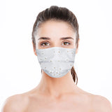 50pcs Mask Adult Net Yarn Flowers Four-Layer Disposable Protective Printing Mask Mouth Face Mask Breathable Earloops