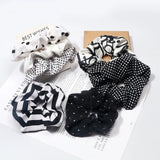 3/5PCS Black White Elastic Hair Bands for Girls Simple Basic Headband Women Rubber Band Hair Accessories Holder Scrunchies Gifts