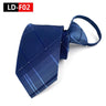 HUISHI Striped Plaid Print Neck Ties For Men Wedding Party Lazy Zipper Tie Fashion Business Necktie Male Suit Accessori Cravats