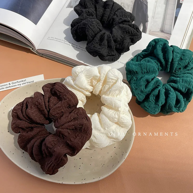 Élastiques à cheveux pour femmes coréennes, chouchous de couleur unie, accessoires pour cheveux, pour queue de cheval