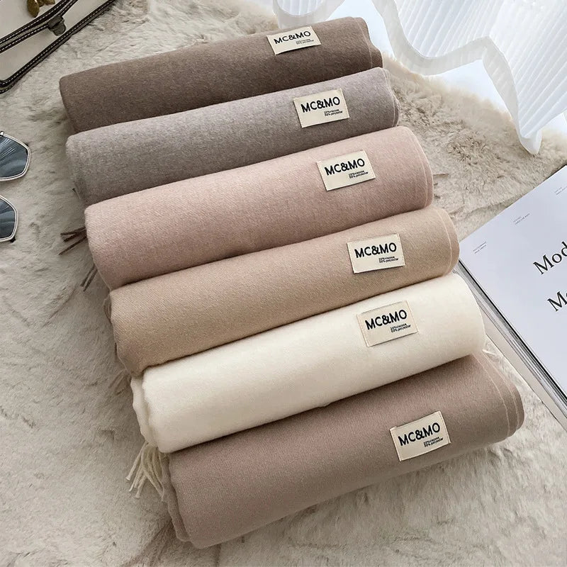 200x70cm Solid Scarf Women Fashion Cashmere Soft Winter Warm Scarves Hijab Female Long Headband Shawl Wrap Bandana Foulard 2022