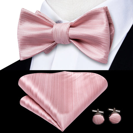 Dropshipping Jacquard Silk Mens Self Bow Tie Hanky Cufflinks Set Male Butterfly Knot Bowtie Wholesale for Male Wedding Business