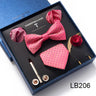 Brand Newest Design Silk Tie Set Handkerchief Pocket Squares Cufflink Bow Tie Clip Necktie Set Bussiness Wedding Suit Gift Box