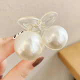 Round Pearl Hair Clips For Women Girls Hair Claw Chic Barrettes White Claw Crab Hairpins Styling Fashion Hair Accessories