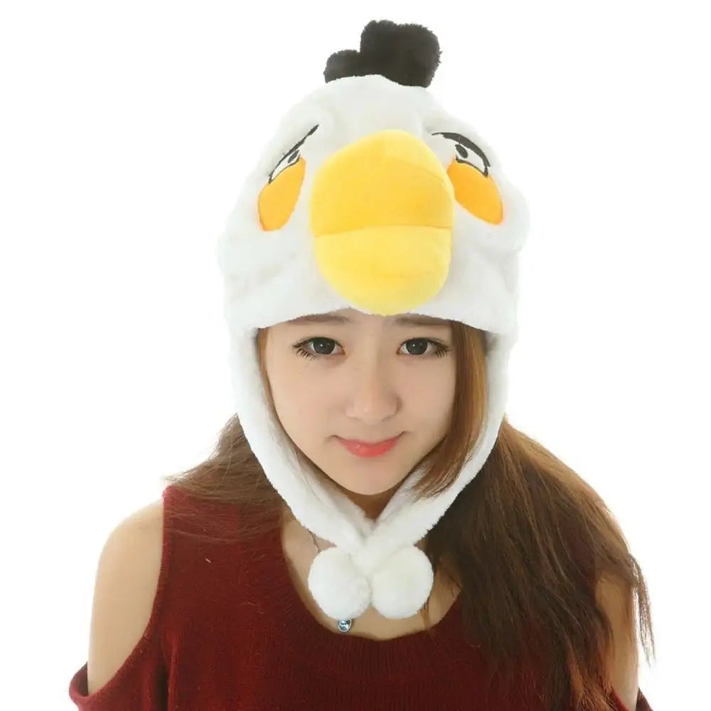 Ear Protection Cartoon Plush Moving Hat Animal Neck Warmer Movable Ears Airbag Cap Animal Earflap Hat Cosplay Party