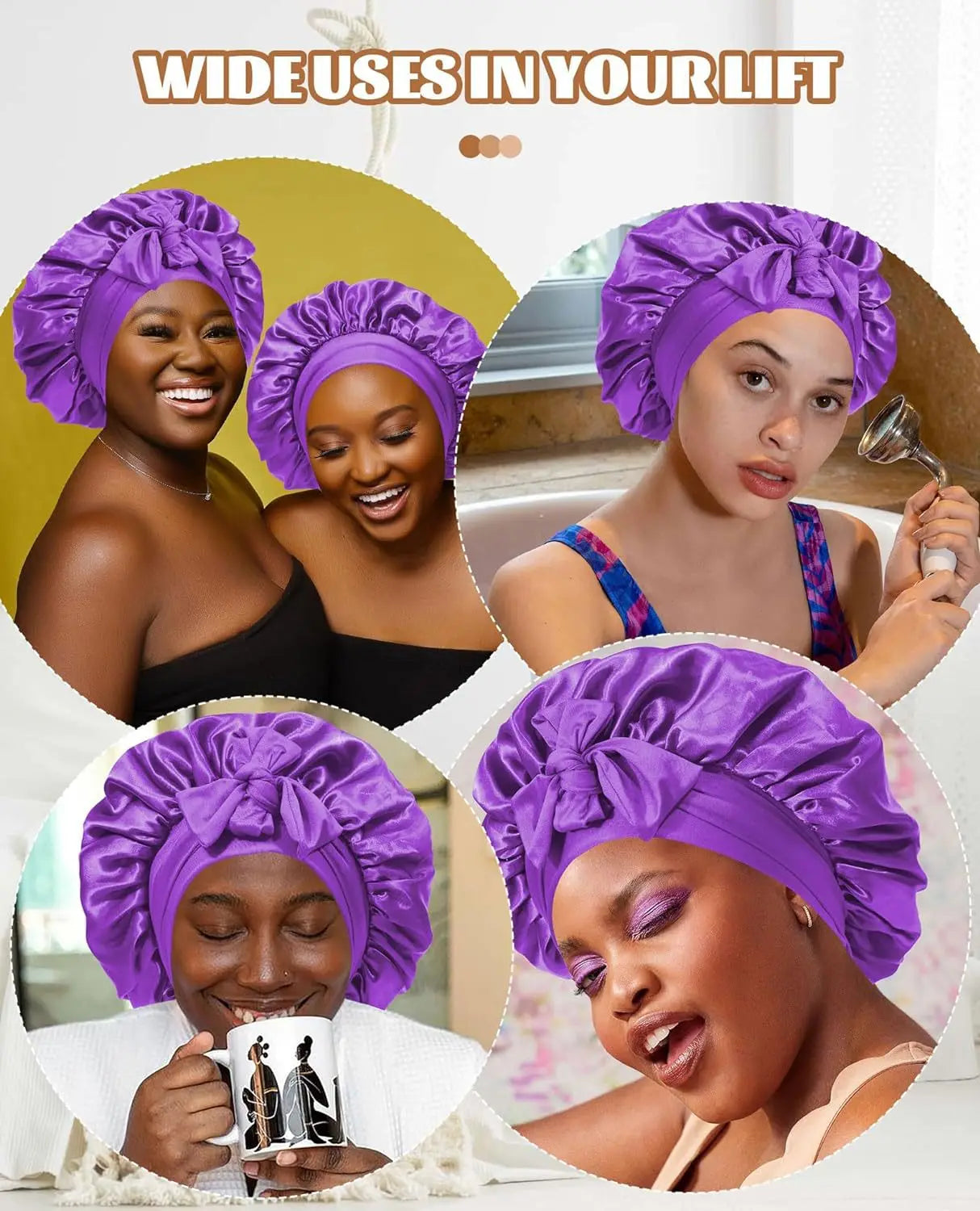 Europe and the United States selling style color cloth streamer round hat bow imitation silk women's nightcap beauty hair care h
