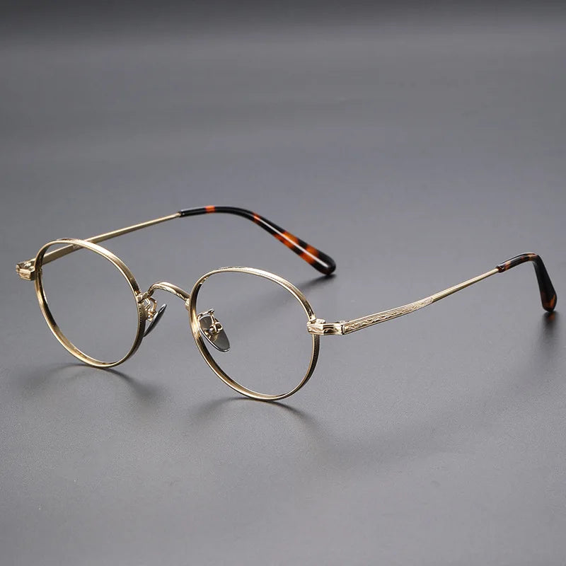 2025 Fashion Eyewear Retro Pure Titanium Round Glasses Comfortable Optical Prescription Eyeglasses Frame Men Women Brand Desgin
