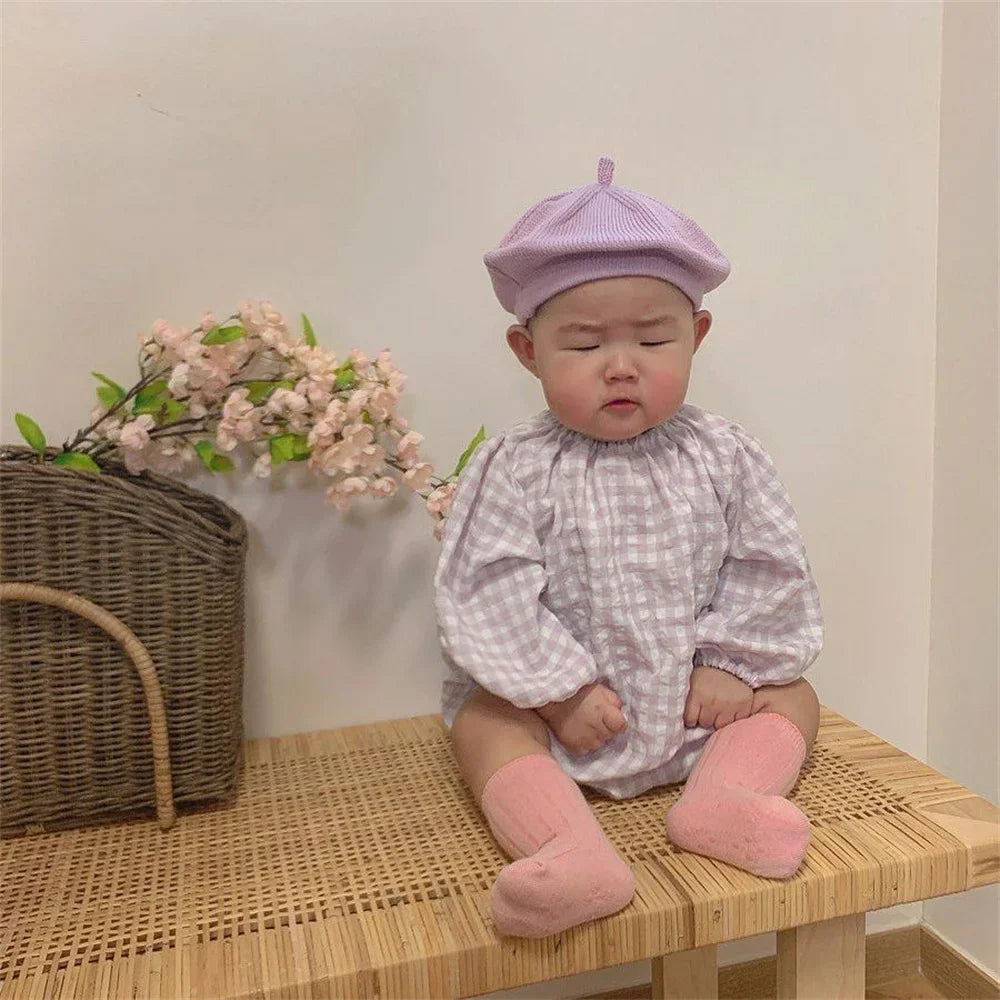 Fashion Cute Baby Knitted Beret Hat Solid Color Children's Warm Hats Autumn Winter Cap For Kids Outdoor Bonnet Accessories Gift