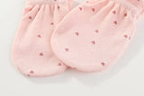 Unisex Newborn Cotton Baby Boys Sleep Headwear Solid Color Fitted Hats+Gloves Set Baby Girls Nightcap Cartoon Baby Accessories