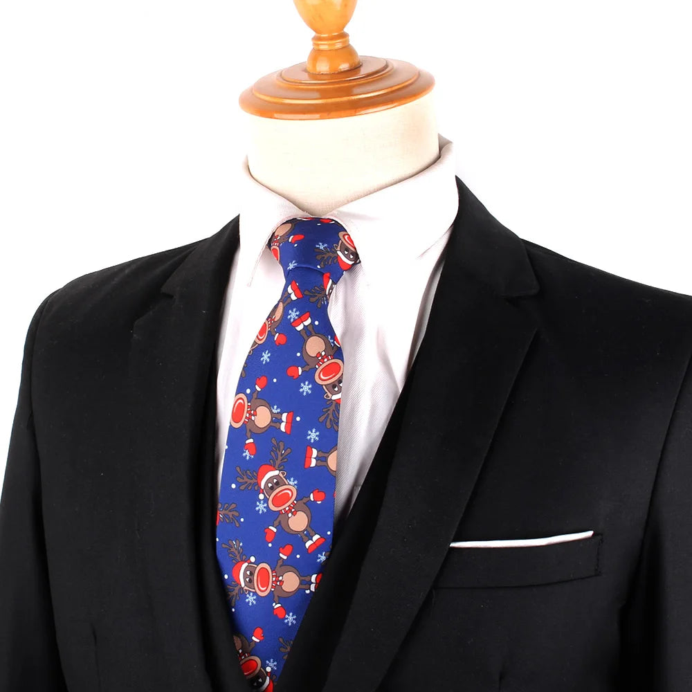 Men's Christmas Festival Theme Tie Suitable For Shirt Suit Neck Tie Accessories Festival Performance Neckties