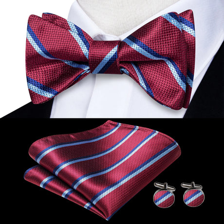 Dropshipping Jacquard Silk Mens Self Bow Tie Hanky Cufflinks Set Male Butterfly Knot Bowtie Wholesale for Male Wedding Business