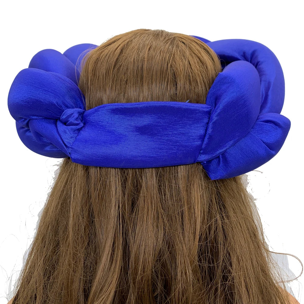 Exaggerated Big Braid Head Band African Raw Silk Turban Cap for Women Nigeria Wedding Party Headpiece Female Headband