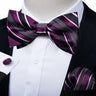 Classic Black Men Bow Ties 100% Silk Bowties Butterfly Pocket Square Cufflinks Set Suit Paisley Gold Pre-Tied Bow Tie DiBanGu