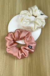 100% Mulberry Silk Hair Scrunchies Elastic Rubber Band Hair Ties Big Large Gum Ropes Ponytail Holders for Women Girls 19 Momme