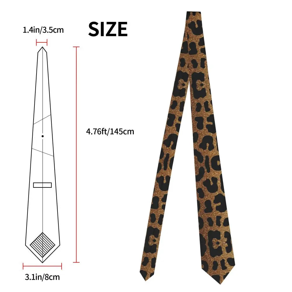 Leopard Men Neckties Silk Polyester 8 cm Narrow Tiger King Neck Tie for Men Suits Accessories Wedding Party Cosplay