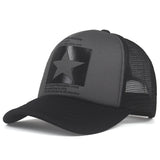 Women and Men Mesh Net Baseball cap Casual Star Printing Snapback Bone Baseball Hat Casquette Letter Black Cap