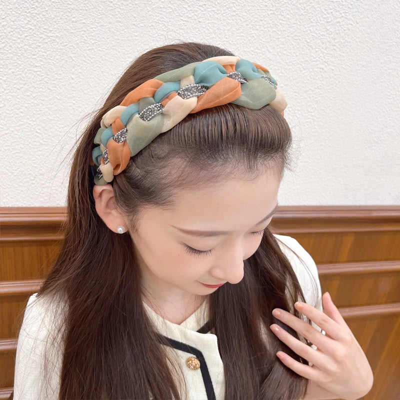 Girls Non-slip Headbands Braided Hair Bands Pearl Hair Bands Daily Hair Accessories Girls Hair Accessories