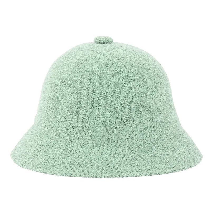 2024 Bucket Cap for Women Girls Classic Embroidery Towel Mesh Fisherman Hat Flat-top Basin Hat