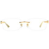 Frameless Horn Pure Titanium Glasses Frame with High-grade Natural White Horn Temples Can Be Matched with Myopia and Presbyopia.