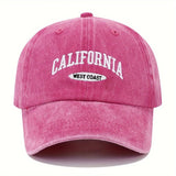 1PC Embroidered Baseball Cap On The West Coast Of California Vintage Style Pointed Hat Lightweight Hat Sun Resistant Sport Hat