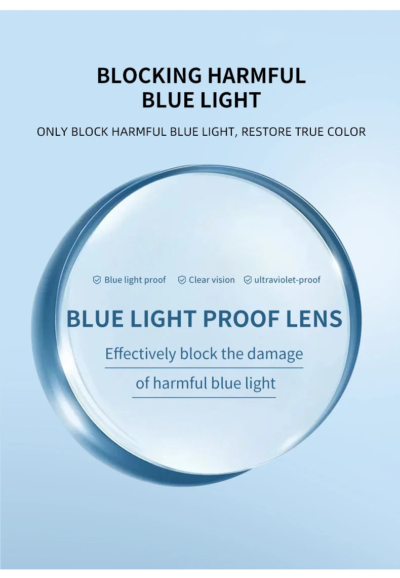 Blue Light Blocking Reading Glasses Men Women Ultralight TR90 Titanium Alloy Optical Frame Eyeglasses Square Eyewear