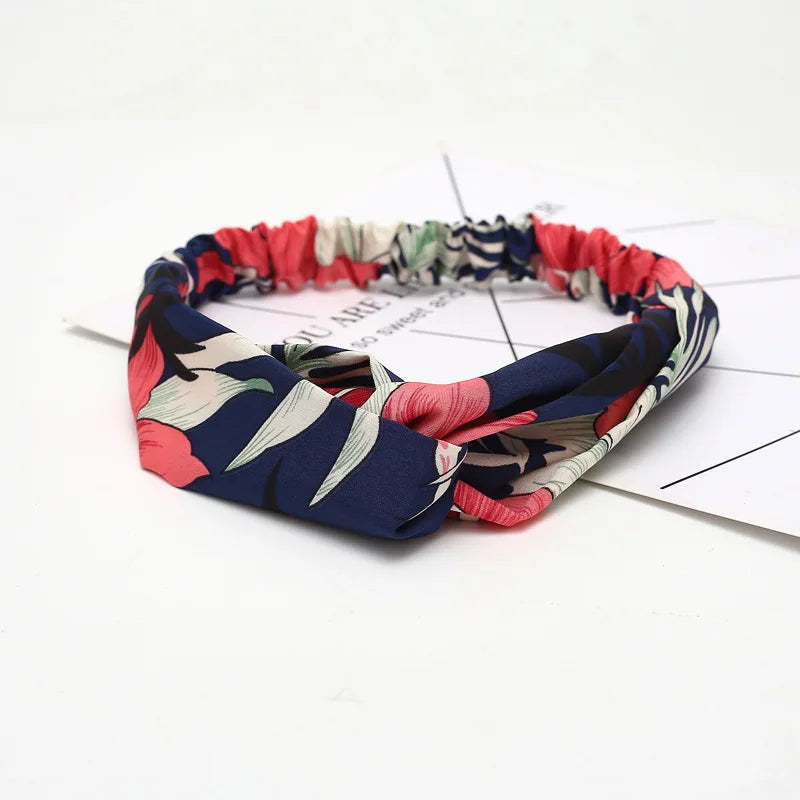Women Headband New Fashion Hair Bands Bohemian Cross Elastic Hair Band For Ladies Black Purple Female Head band Hair Accessories