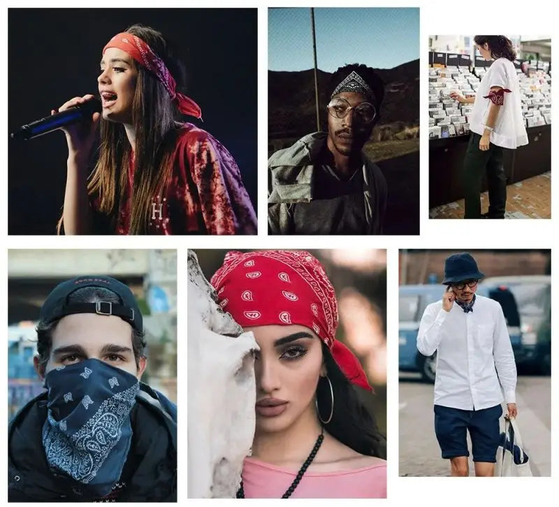 Fashion Bohemian Print Bandana Hair Bands Hip Hop Man Women Outdoor Unisex Headbands Band Wrist Wraps Face Mask Handkerchief