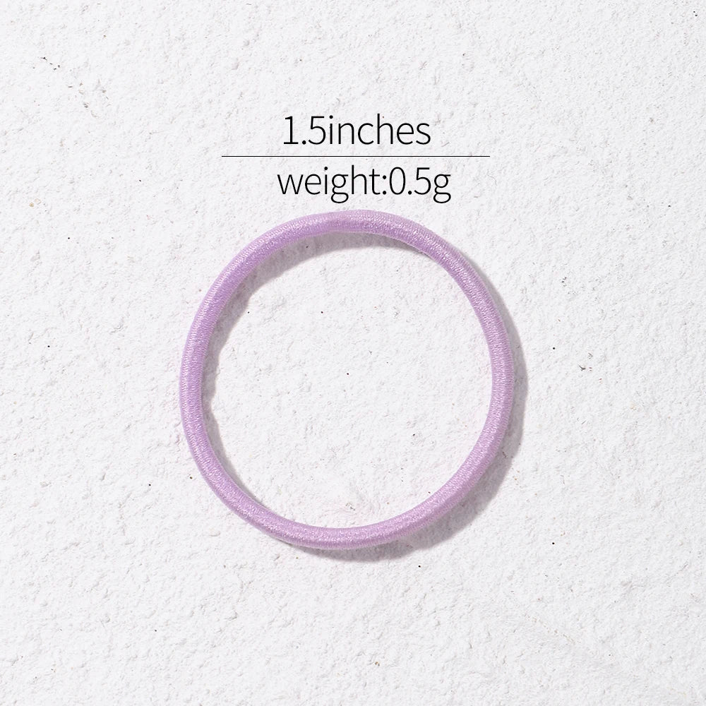 50PCS Macaron Rubber Band Hairband Headband High Elastic Durable Hair Ring Tied High Ponytail Women's Kids Hair Headwear