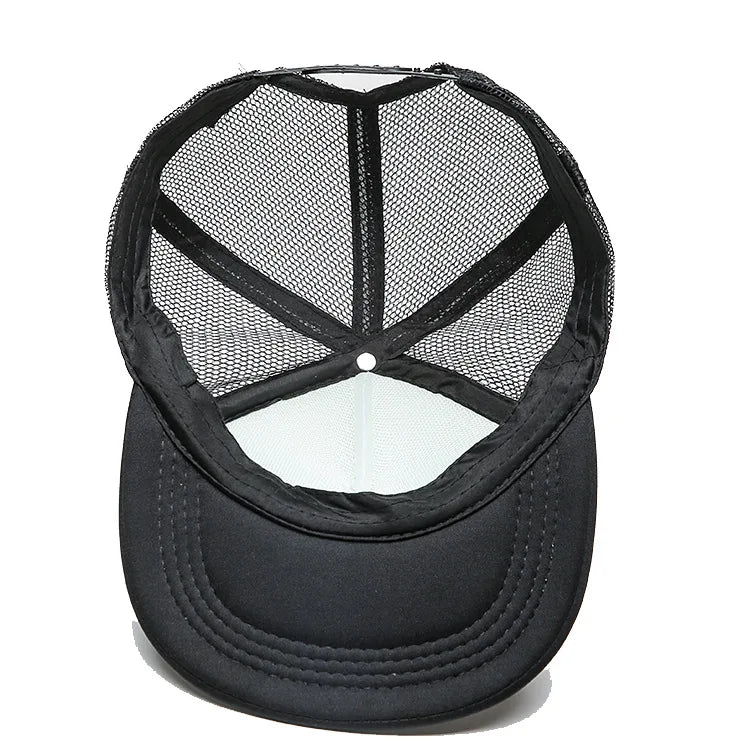 1 Piece Custom Logo Mesh Hats Men's Relaxation Hat Cheap Adult Adjustable Polyester Baseball Caps Students Hat Free Design