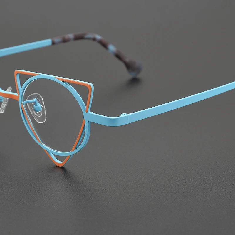 Ultra Light Pure Titanium Inverted Triangle Glasses Frame Female New Multi-color Personality Myopia Reading Prescription Eyewear
