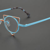 Ultra Light Pure Titanium Inverted Triangle Glasses Frame Female New Multi-color Personality Myopia Reading Prescription Eyewear