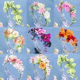 Fashion Flowers Handmade Headbands For Bride Women Leaves Hairbands Wreath Wedding Hair Accessories