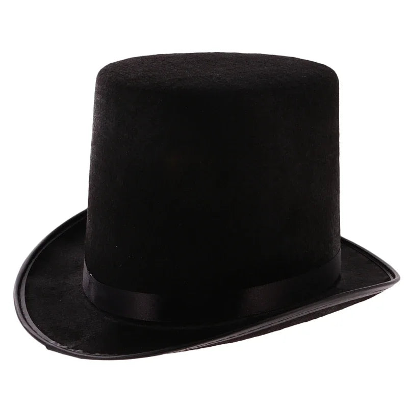 Felt Top Hat Magician Costume Cosplay Halloween Props Party Supplies Steampunk Circus Ringmaste Role for Play Men Women