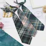 Lazy JK Ties Women Plaid Slim Cute Necktie Plaid Uniform School Student Neckties for Boy Girl Japanese Cosplay Neckwear