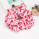 Valentines Hair Ties Heart Hair Scrunchies Elastics Hair Band Ponytail Hair Ropes for Women Girl Valentines Day Hair Accessories