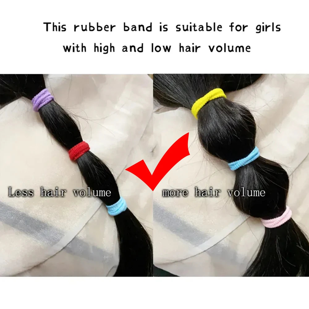 50/100/200Pcs Solid Color Hair Bands for Girls Kids Ponytail Hold Hair Tie Rubber Bands Hairhoop Scrunchie Hair Accessories
