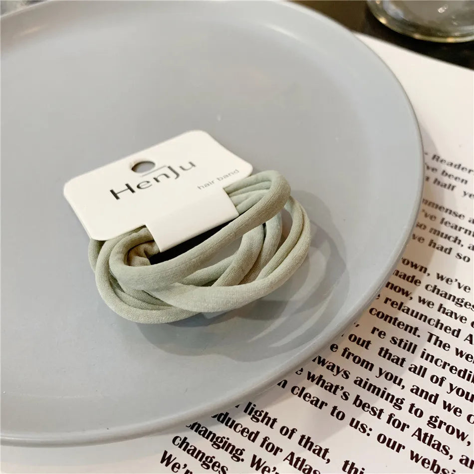 6Pcs/Lot Elastic Hair Bands Women Hair Rubber Band Elegant High Elasticity Solid Color Girls Elastic Hair Bands Hair Accessories