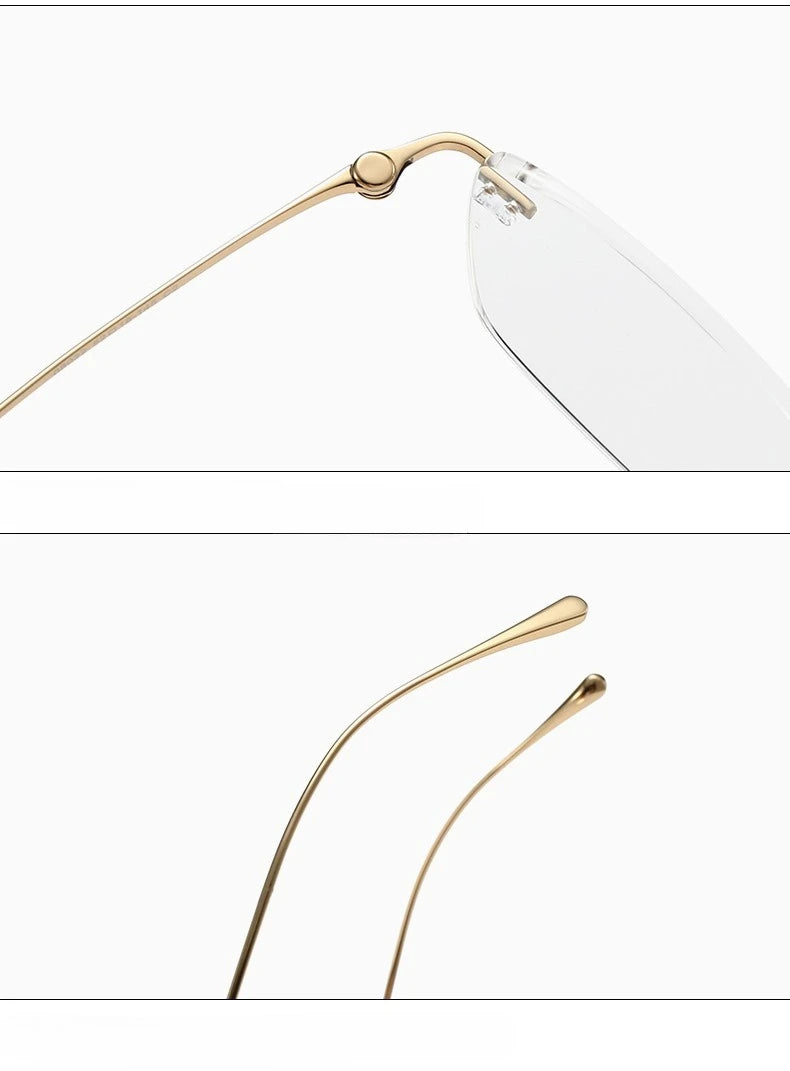 Fashionable and Simple Frameless Titanium Alloy Business Men's Glasses Personalized High-quality Women's Frames Suitable  Myopia