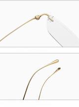 Fashionable and Simple Frameless Titanium Alloy Business Men's Glasses Personalized High-quality Women's Frames Suitable  Myopia